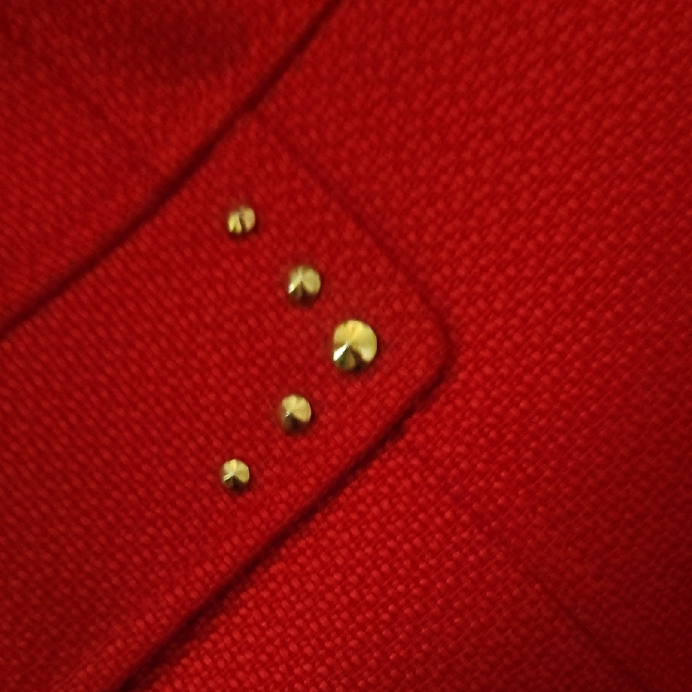 Tahari AS Vibrant Red Tailored Blazer with Textured Finish - Picture 4 of 5